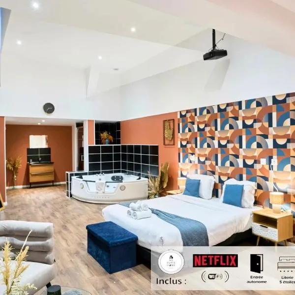 NG Prestige - Nain - Suite Spa Privatif - Jacuzzi - Netflix - Projecteur，位于鲁贝的酒店