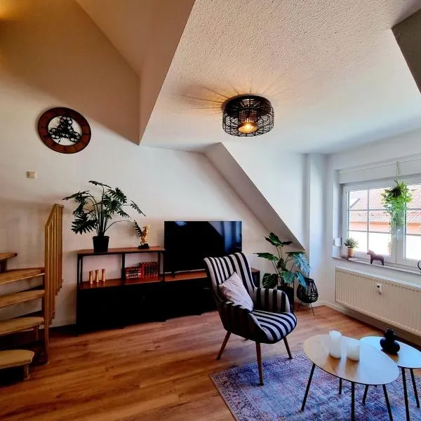 Charmante Maisonette-Wohnung in Jena Alt-Lobeda, in Kliniknähe，位于耶拿的酒店