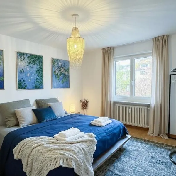 Cozy Spacious Apartment near Zurich City with Balcony & Free Parking，位于Oberengstringen的酒店