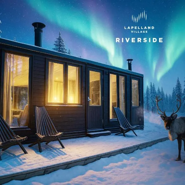 Lapland Landscape Cabin with Nature View, Sauna, Fireplace & Kitchen, Ylläs, Äkäslompolo, Riverside Village，位于阿卡斯洛姆波罗的酒店