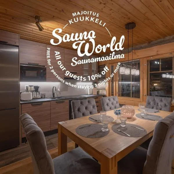 Kuukkeli Log Houses Villa Aurora "Pupula"，位于萨利色尔卡的酒店