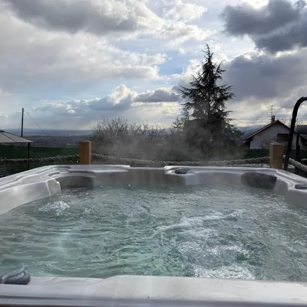 A-Frame Wellness Villa with Private Pool, Sauna & Jacuzzi near Belgrade，位于Koraćica的酒店