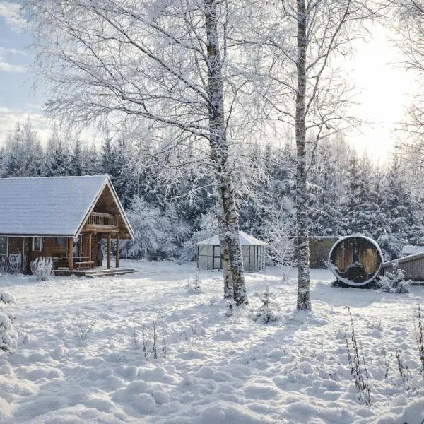 2-bedroom, fenced yard, sauna, 10 min to Pärnu，位于派尔努的酒店