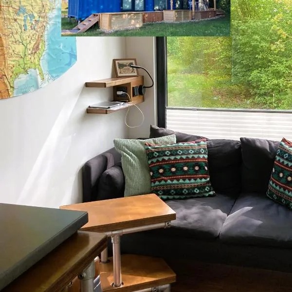 Tiny House im Seecontainer mit Parkplatz, Glasfaser, Netflix, Veranda und gehobener Ausstattung，位于科堡的酒店