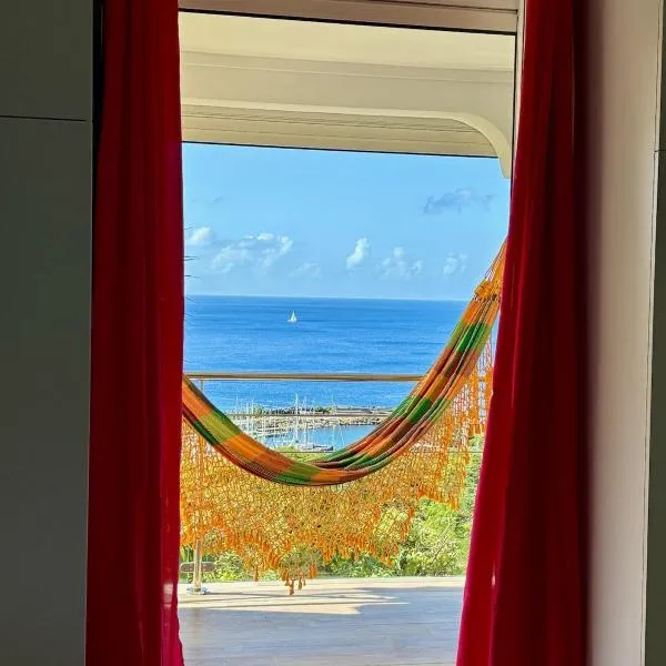 LE MARINA - classé 4 étoiles - 2 chambres & grande terrasse - vue mer exceptionnelle，位于Gourbeyre的酒店
