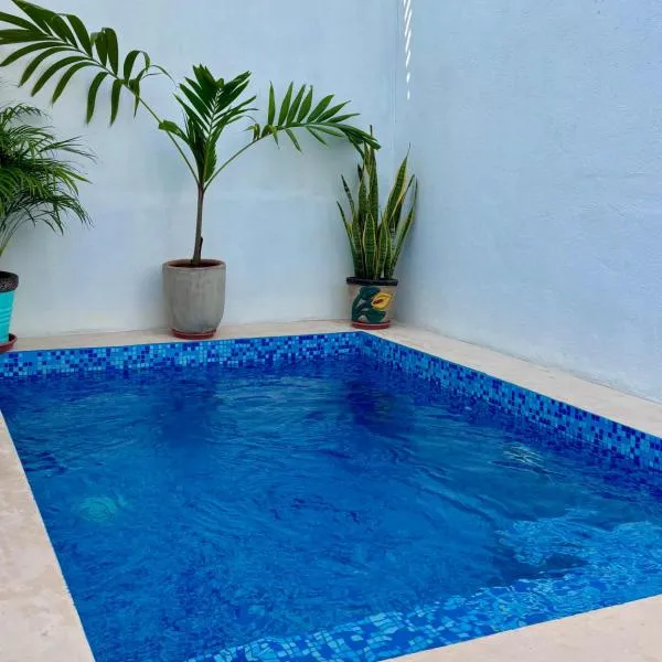 EXCELENTE ALBERCA PRIVADA EN RESIDENCIAL PRIVADO, GYM, asador，位于巴耶斯城的酒店