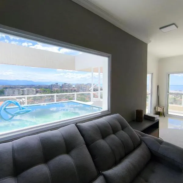 Apto Cobertura com Piscina 08 pessoas 03 dormitórios Bertioga SP Frente Mar，位于伯迪亚哥的酒店