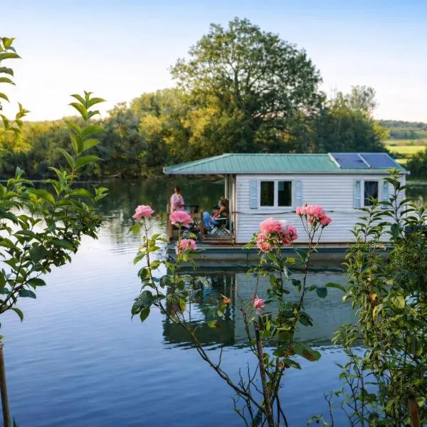 Cottage flottant Vintage supplément Jacuzzi privé Saint Jean de Losne，位于圣让德洛讷的酒店