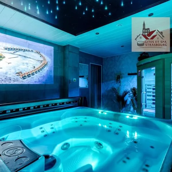 Gites Spa Strasbourg - Villa Cerf - SPA Privé, Sauna, Borne d'arcade, Babyfoot，位于Ittenheim的酒店