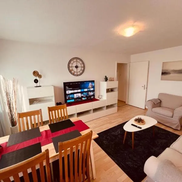 3 Room Apartment for up to 5 Guests Free WiFi Netflix Sky DAZN Disney Plus 1000 International TV Channels，位于Wynau的酒店