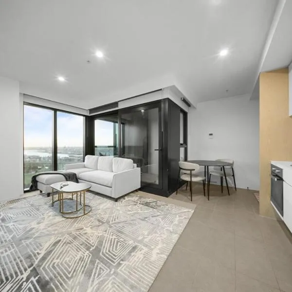 River View 1BR Docklands Apartment sleeps 3，位于墨尔本的酒店
