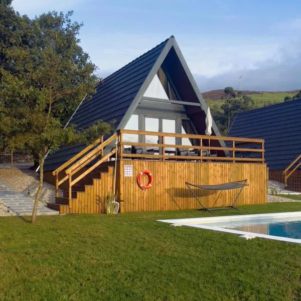 Chalés Luna In Rio escapadinha no Gerês, A-frame aconchegante vista rio e montanha aquecimento, total privacidade，位于蓬蒂-达巴尔卡的酒店