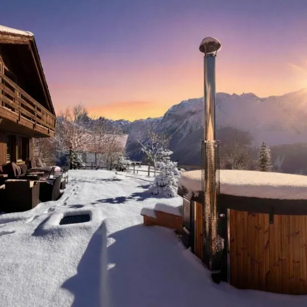 Cosy Chalet 87 in Engelberg with spectacular mountain and lake Views，位于英格堡的酒店