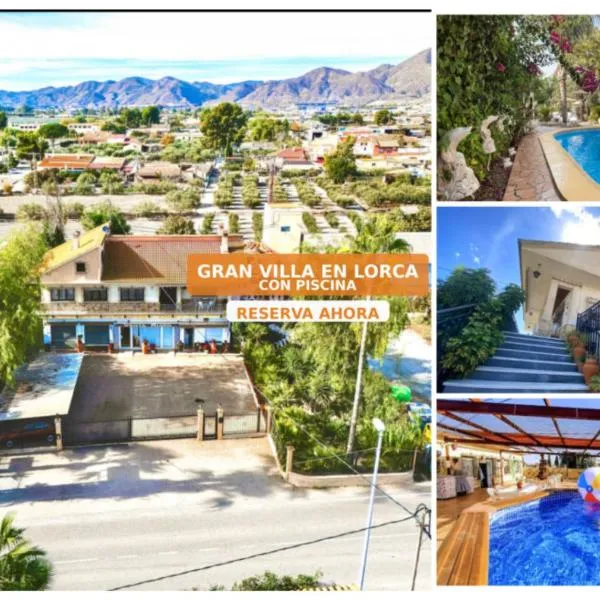 Villa Venta Ruizo Lorca Gran Terraza con Piscina Barbacoa y Vistas Espectaculares cerca de Aguilas-Castillo ideal para familias，位于洛尔卡的酒店