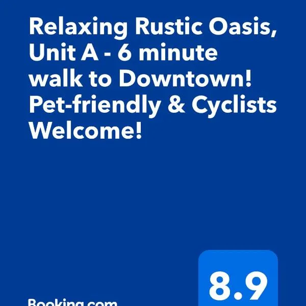 Relaxing Rustic Oasis, Unit A - 6 minute walk to Downtown! Pet-friendly & Cyclists Welcome!，位于坎伯兰的酒店