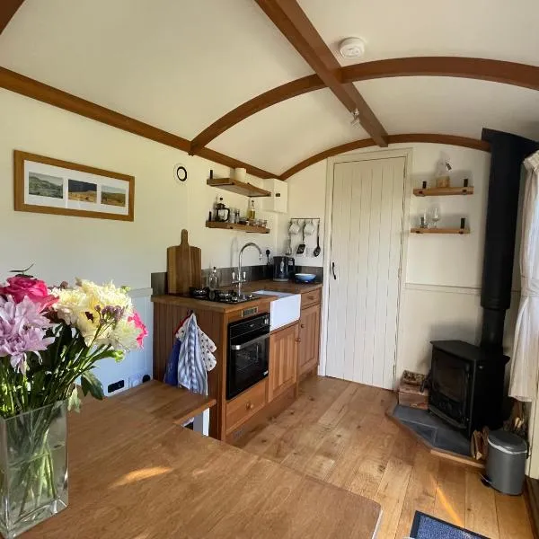 Dartmoor Secluded Shepherds Hut at The Shrubbery, River Walkham, Horrabridge, Yelverton，位于塔维斯托克的酒店