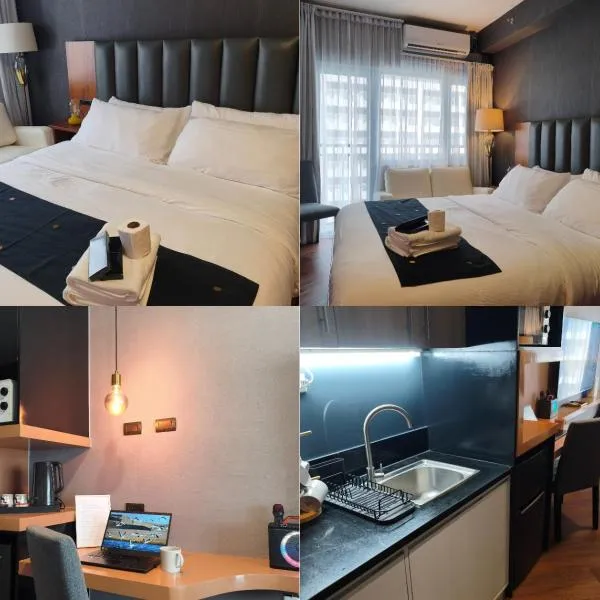Premium King Studio at FAME Residences with Free Parking Pool MRT EDSA，位于马尼拉的酒店