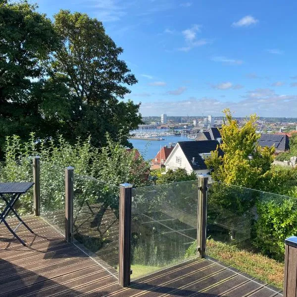An apartment overlooking the harbor Kolding fjord，位于科灵的酒店