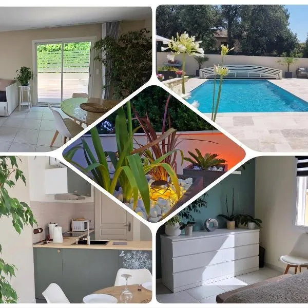 Un air de provence avec piscine disponible seulement en fin de journée - À 5min de l'A7 et A9，位于奥朗日的酒店