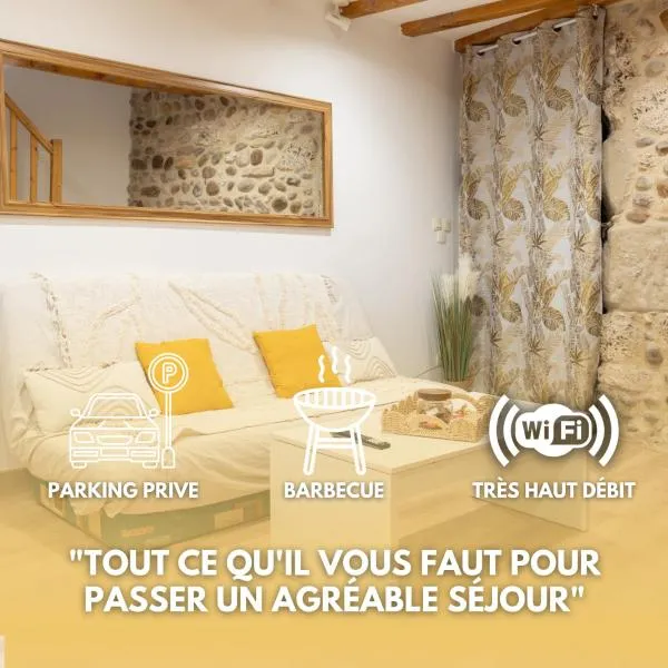 Refuge cosy à Montélier, Wi-Fi rapide, terrasse calme proche Valence，位于蒙代列赫的酒店