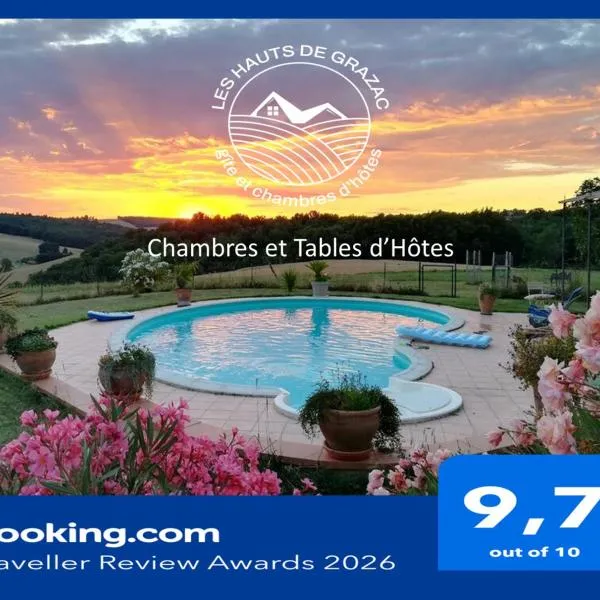 Les Hauts de Grazac, Chambres et Tables d'hôtes，位于Grazac的酒店