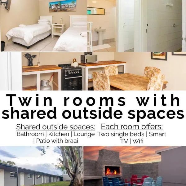 Amberdale Estate Self Catering - Twin rooms with shared external bathroom and lounge，位于昆斯敦的酒店