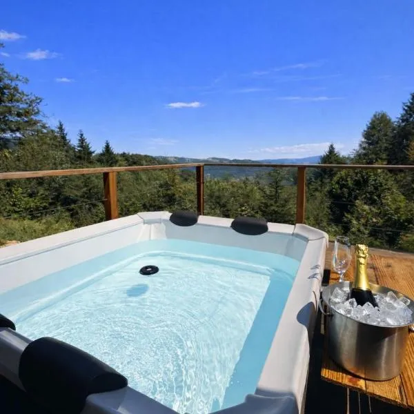 Chalet isolé avec jacuzzi et vue panoramique，位于Boncourt的酒店