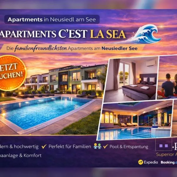 Apartments C'EST LA SEA - Whirlpool-Suite oder Dachterrassen-Suite - Pets welcome，位于滨湖新锡德尔的酒店