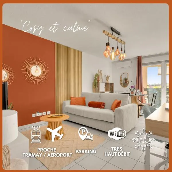 Le Montaigne-Clim-Parking Privé-Tramway-Airbus-MEETT，位于布拉尼亚克的酒店