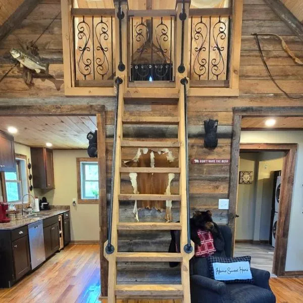 Couples Getaway Cabin with a Loft Bed - Firepit - Creek Access，位于达洛尼加的酒店