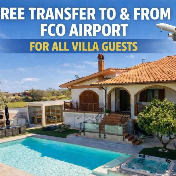 HeySuite Villa - Luxury House Fiumicino - navetta FCO gratuita，位于Isola Sacra的酒店