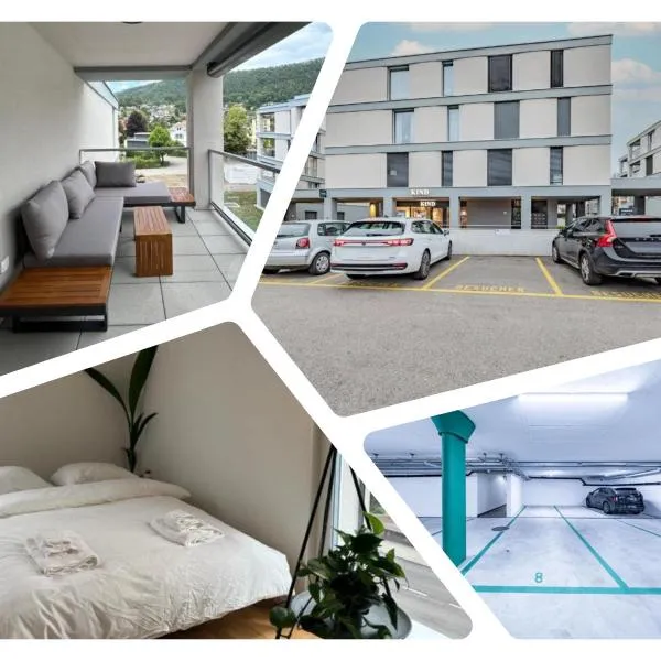 The R Apartment Engelberg, KLIMA, NEU, Balkon, Parking，位于巴尔斯塔尔的酒店