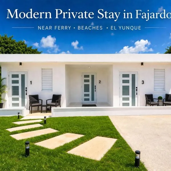 Modern Private Stay in Fajardo, PR - NEAR FERRY - BEACHES - EL YUNQUE - BIO BAY，位于法哈多的酒店