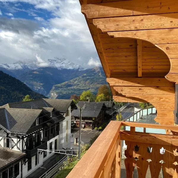 Chalet L'Adret, 3,5 pièces dans les combles.，位于格里翁的酒店