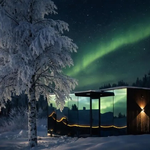 Sonka Resort Mirror House with Lake View，位于Rovaniemi的酒店