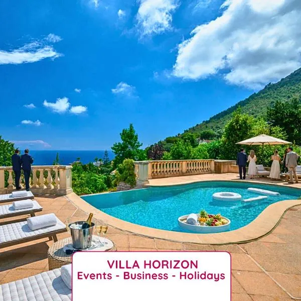 VILLA HORIZON - 5min from Monaco - A bird's-eye view of Monaco and Mediterranean - Ideal Groups & Families - Parking - Private Garden - Calm，位于Fontvieille的酒店