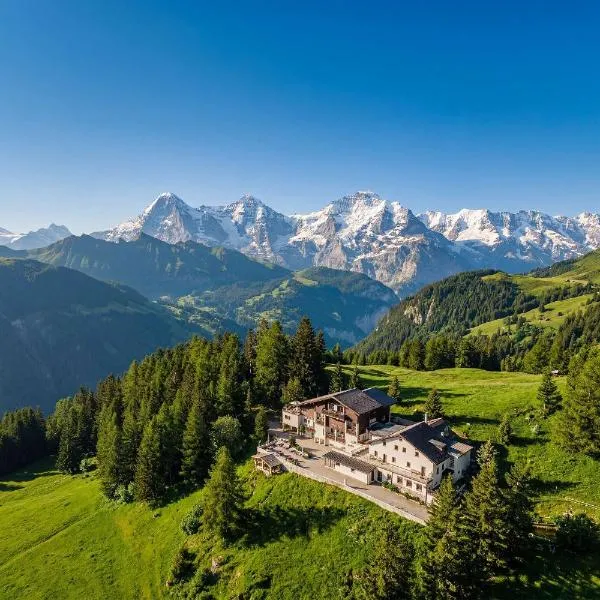 Waldhotel Fletschhorn Private Whole Hotel in Saas-Fee 360 Alpine Views & Sauna，位于萨斯费的酒店
