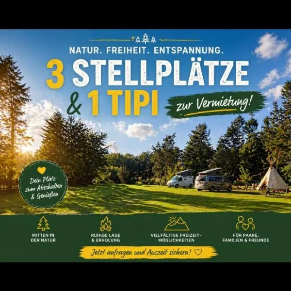 Camping Müritz Nationalpark - Wohnmobilstellplatz in der Mecklenburgischen Seenplatte Strom & Wasser vor Ort，位于Carpin的酒店