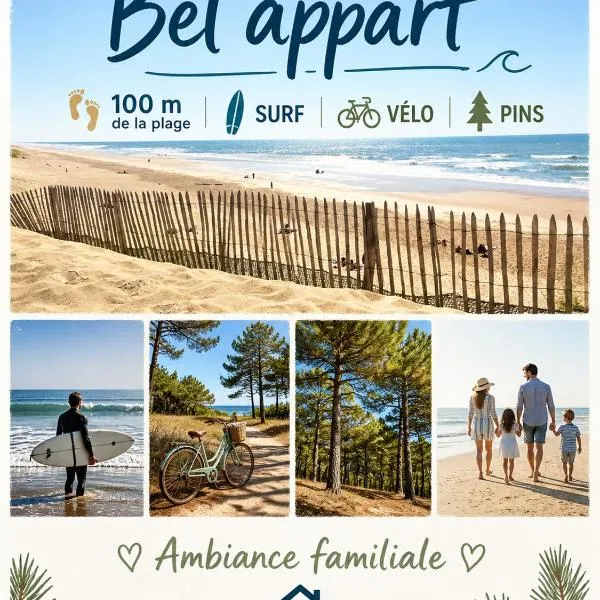 Bel appartement à 100 m de la plage,位于卡尔康的酒店