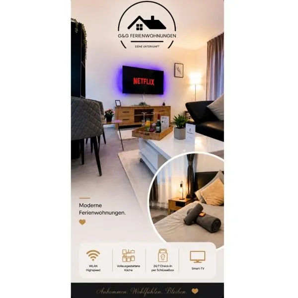 G&G Luxury Apartment am Stadtpark Bendorf，位于本多夫的酒店