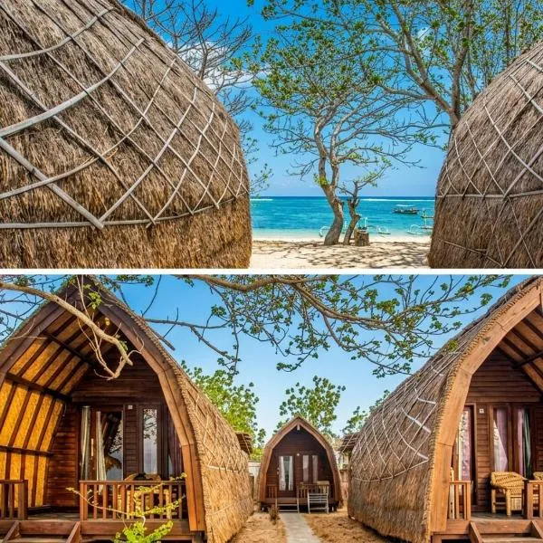 Sunset Cabanas Stay Beachfront & Snorkel，位于Pulau Maringki的酒店