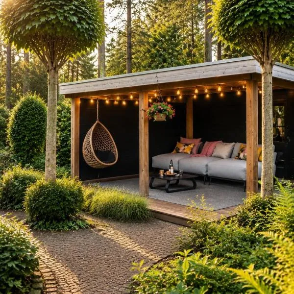 StayatSas Pippa, Luxe Boshuis met Grote Omheinde Tuin aan Vijver，位于Doornspijk的酒店