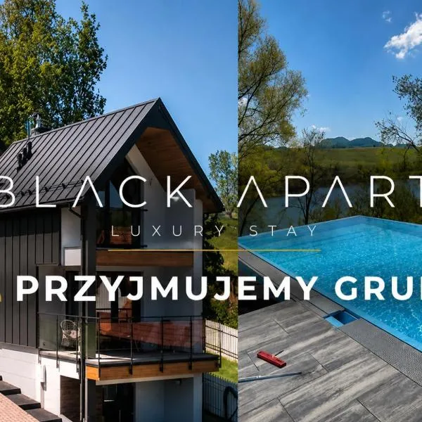 Czarna Perła Czorsztyn częśc domów z Sauną i Jacuzzi , basen podgrzewany, blisko jeziora i ścieżki rowerowej Velo，位于乔尔什滕的酒店