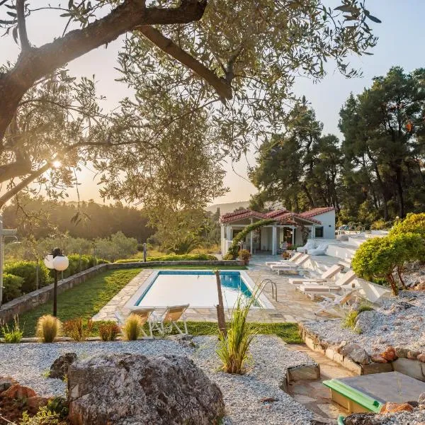 Luxury Villa with Private Pool in Skopelos, Nature Retreat, Villa Pine Trees by Kardous，位于Alikias的酒店