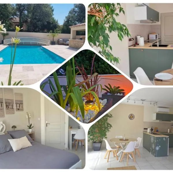 Un air de Provence avec piscine disponible seulement en fin de journée - un parking gratuit - Proche de l'A7-A9，位于奥朗日的酒店