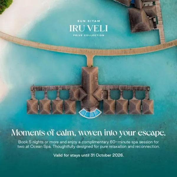 Sun Siyam Iru Veli - 24 Hours Premium All Inclusive Dine Around with Free Sea Plane Transfers & Exclusive Inclusions，位于妮兰朵南环礁的酒店