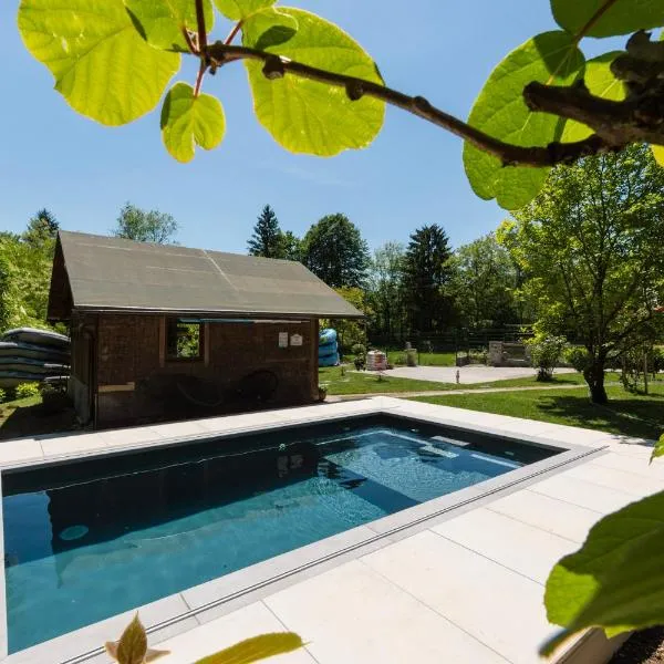 Adventure Cottage with pool and big garden，位于布莱德的酒店