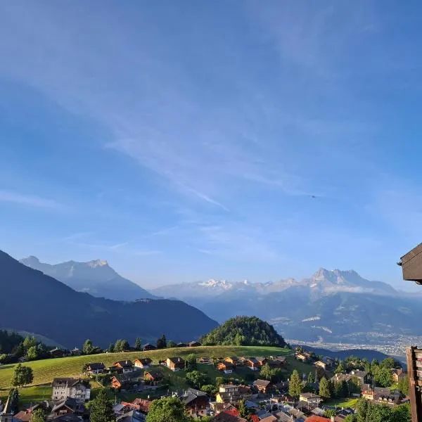 Le Nid d'aigle apt 405 Leysin centre avec forfait piscine sauna jacuzzi en option，位于莱森的酒店