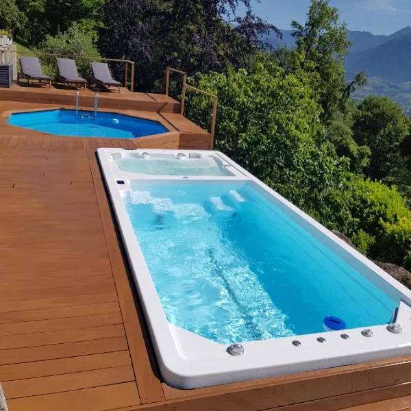 Coquette maison à la campagne avec Jacuzzi SPA nage et Piscine，位于阿普勒蒙的酒店