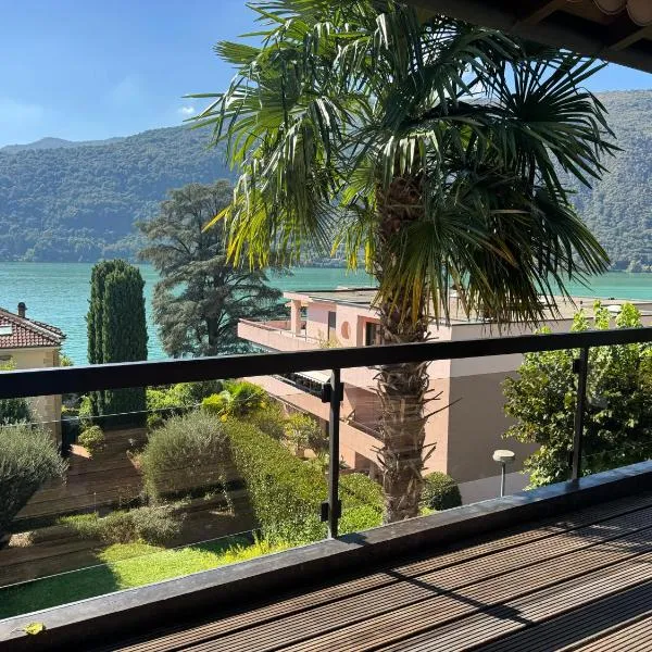 Morcote Limone Suite mit traumhafter Seesicht，位于莫尔科泰的酒店